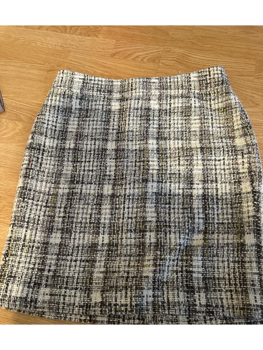 J. Crew Black and Cream Tweed Pencil Skirt